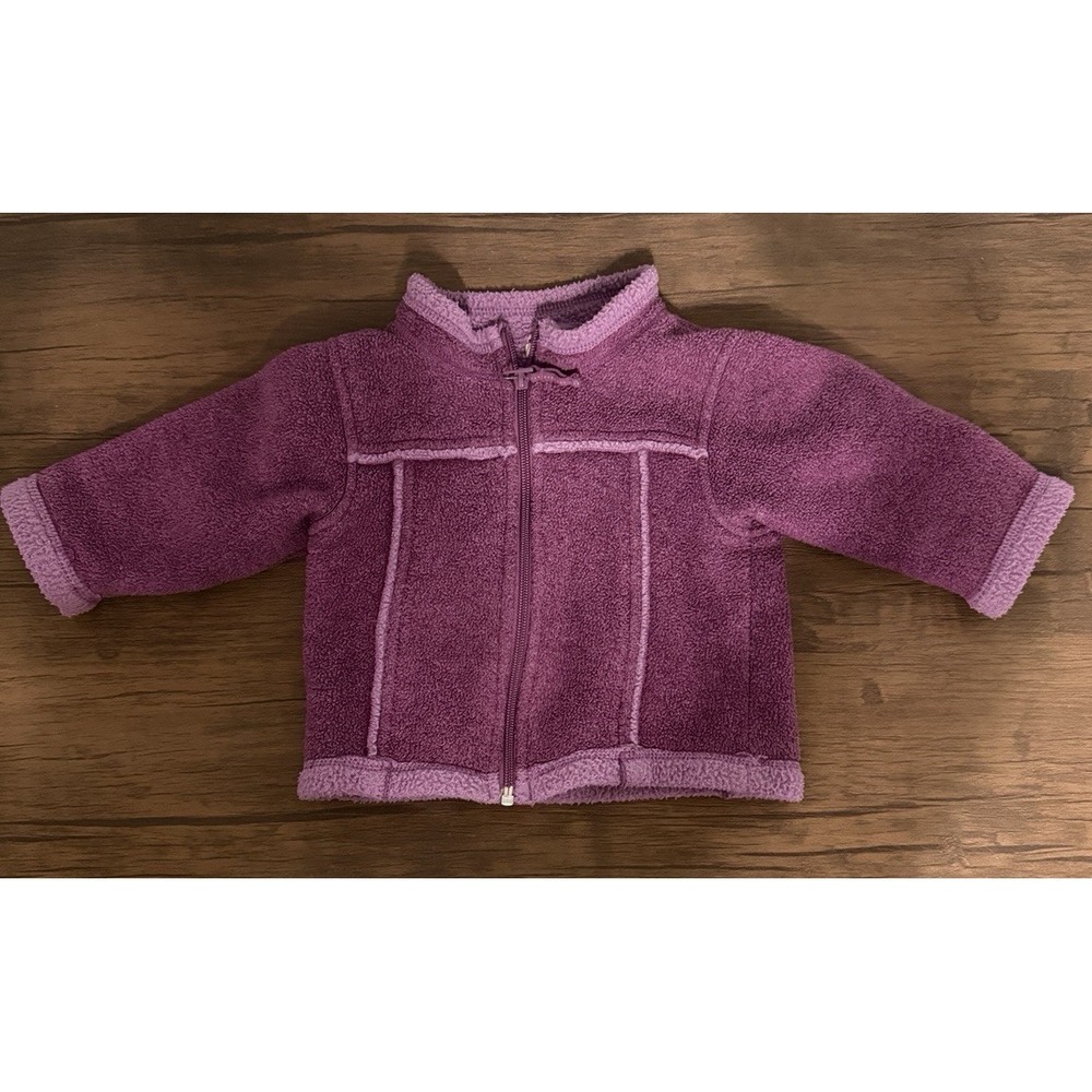Vintage L.L Bean Baby Trail Fleece Full Zip Jacket Y2K Berry Purple 6-9 months